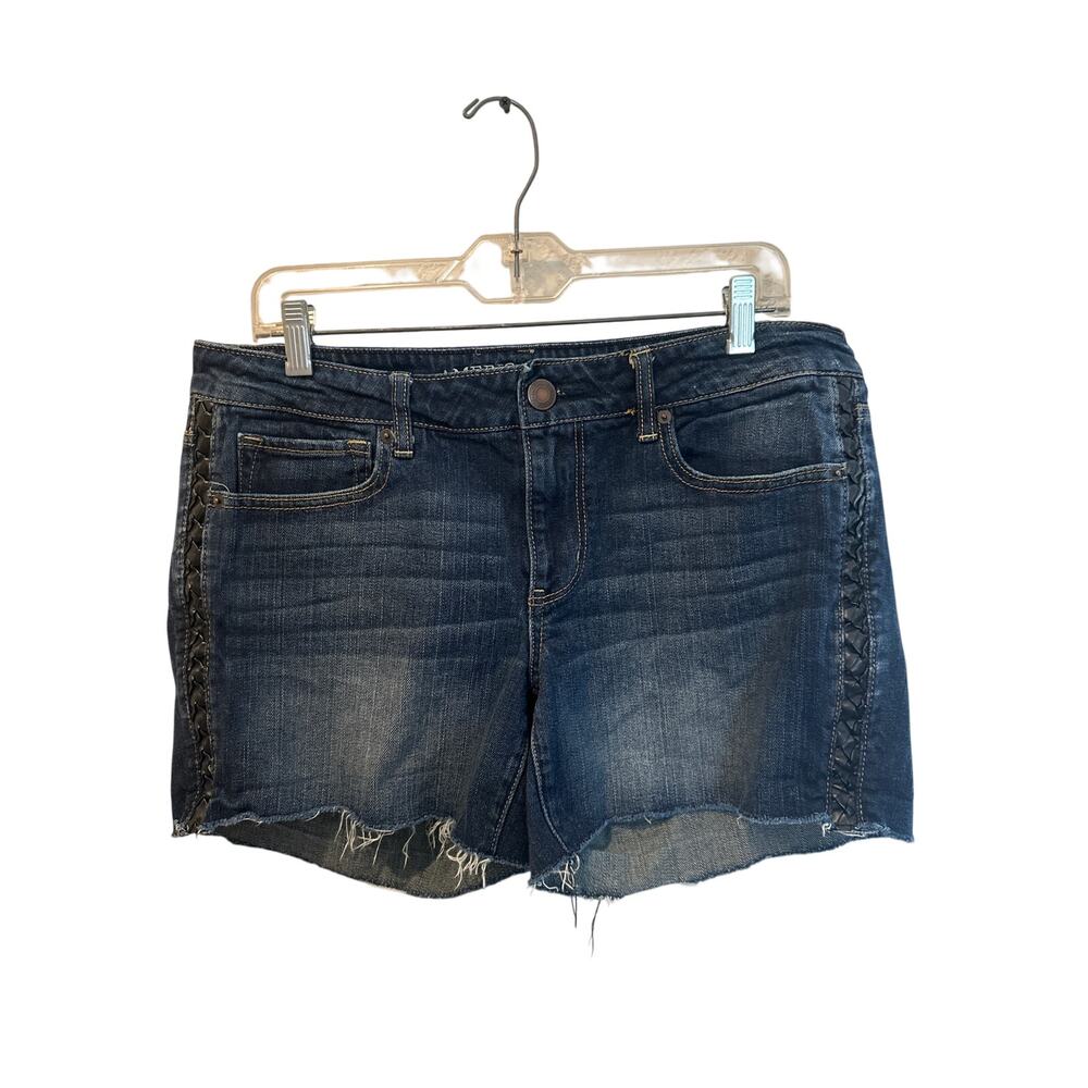 ⭐️ Women’s American Eagle Stretch Jean Shirts W/Braided Embellishment Size 14
